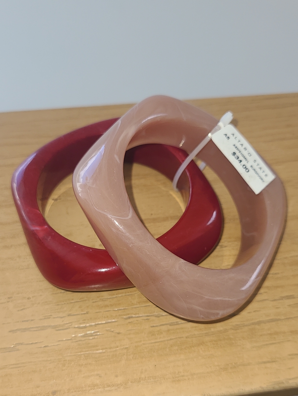 Altar'd State Resin Bangle Duo - Blush & Burgundy